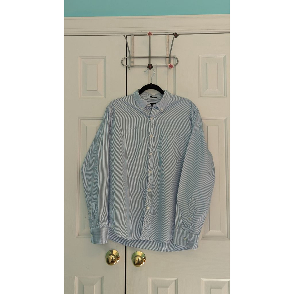 Men's J.Crew Shirt, L, Blue and White